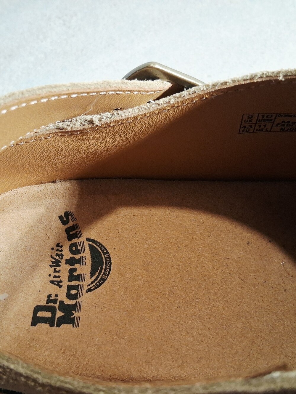 Dr Doc Martens Isham Beige Suede Mules Womans Sz. 11 - Picture 7 of 9
